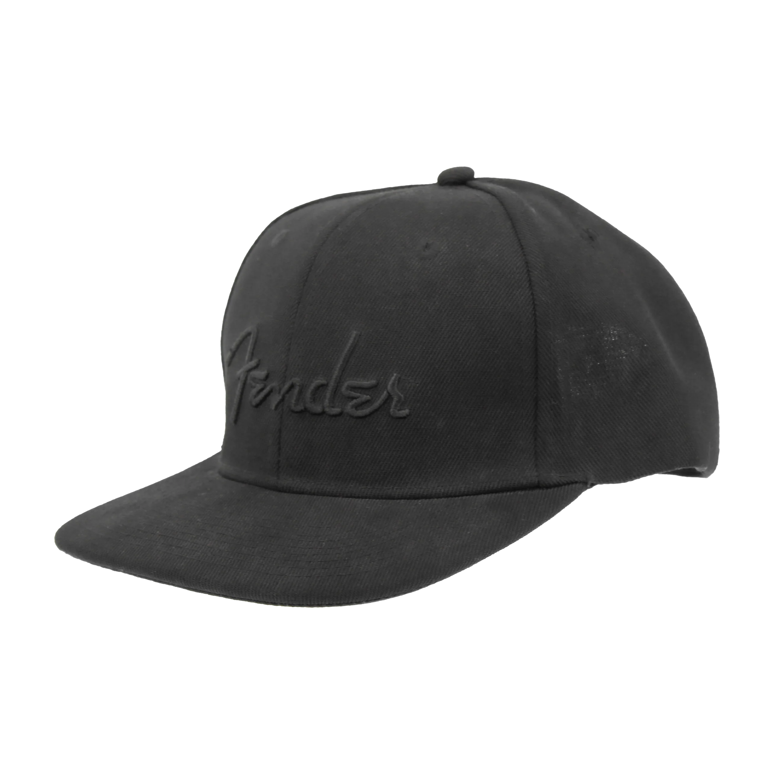 FENDER Black Flat Bill Hat with Snapback Closure