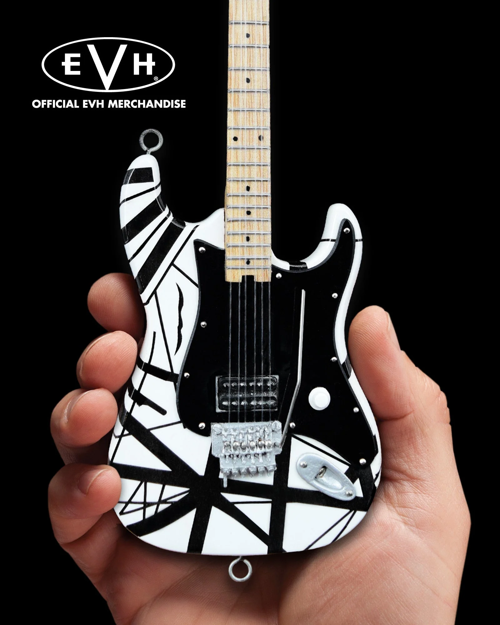 EVH BLACK & WHITE VH1 EDDIE VAN HALEN MINI GUITAR REPLICA COLLECTIBLE - OFFICIALLY LICENSED
