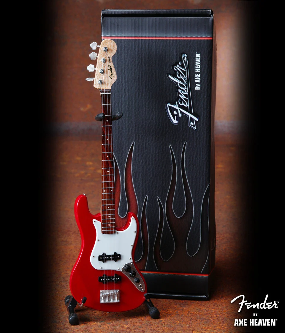 FENDER™ RED JAZZ BASS™ MINIATURE GUITAR REPLICA - OFFICIALLY LICENSED