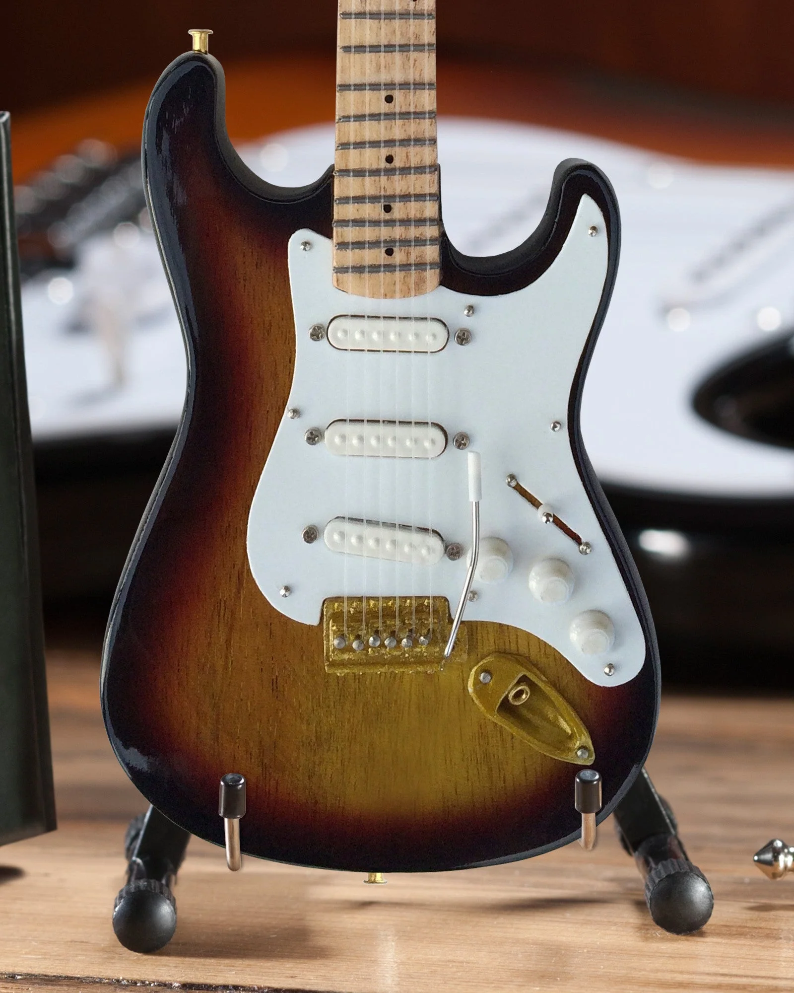 OFFICIALLY LICENSED FENDER™ Strat™ 60th Anniversary Sunburst Mini Guitar Replica ANNIVERSARY SUNBURST GUITAR REPLICA