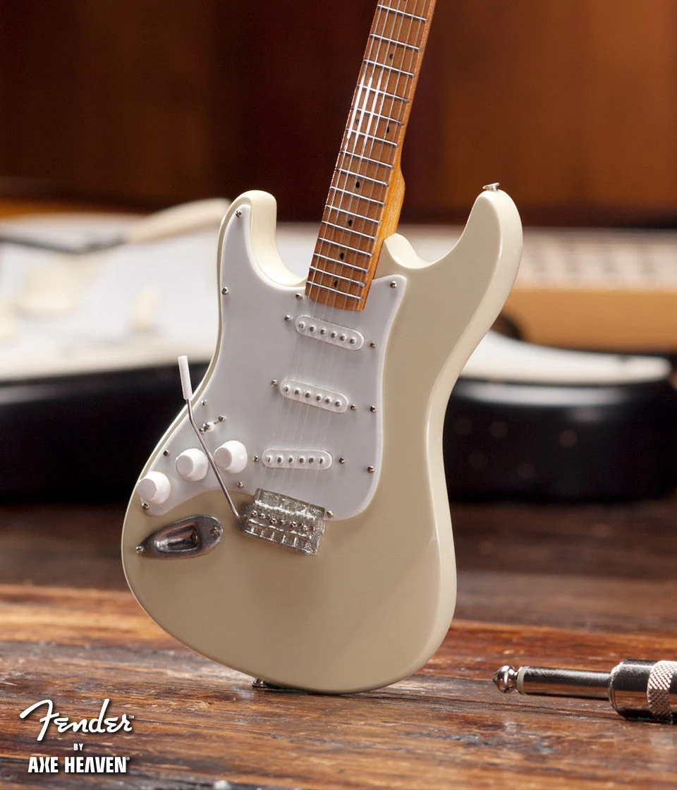 FENDER™ CREAM REVERSE HEADSTOCK STRAT™ MINIATURE GUITAR REPLICA - OFFICIALLY LICENSED