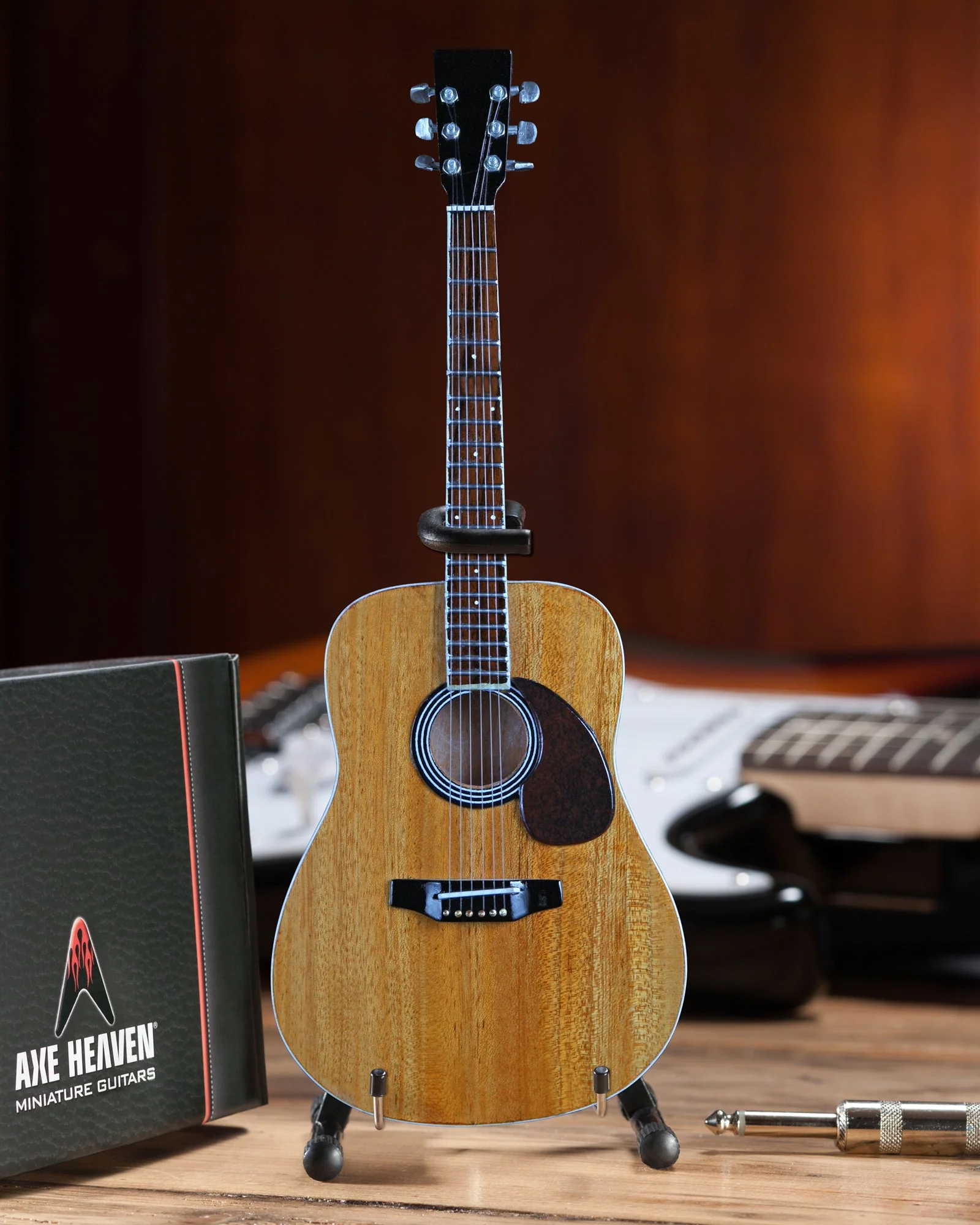 CLASSIC Classic Dreadnought Natural Finish Acoustic Miniature Guitar Replica Collectible DREADNOUGHT NATURAL FINISH ACOUSTIC MINIATURE GUITAR REPLICA COLLECTIBLE