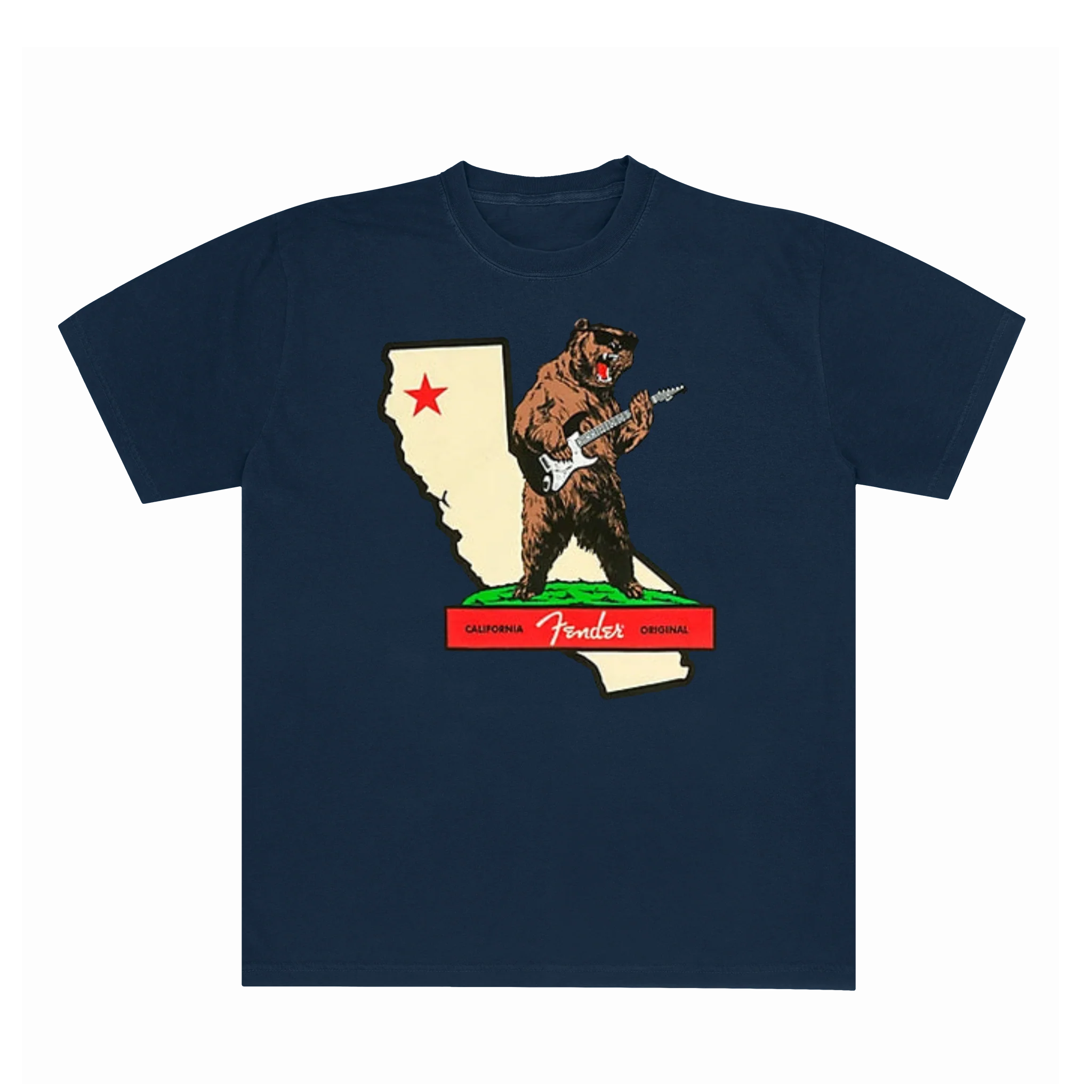 Rocks Cali T-SHIRT Cotton Tee with California Bear Graphic